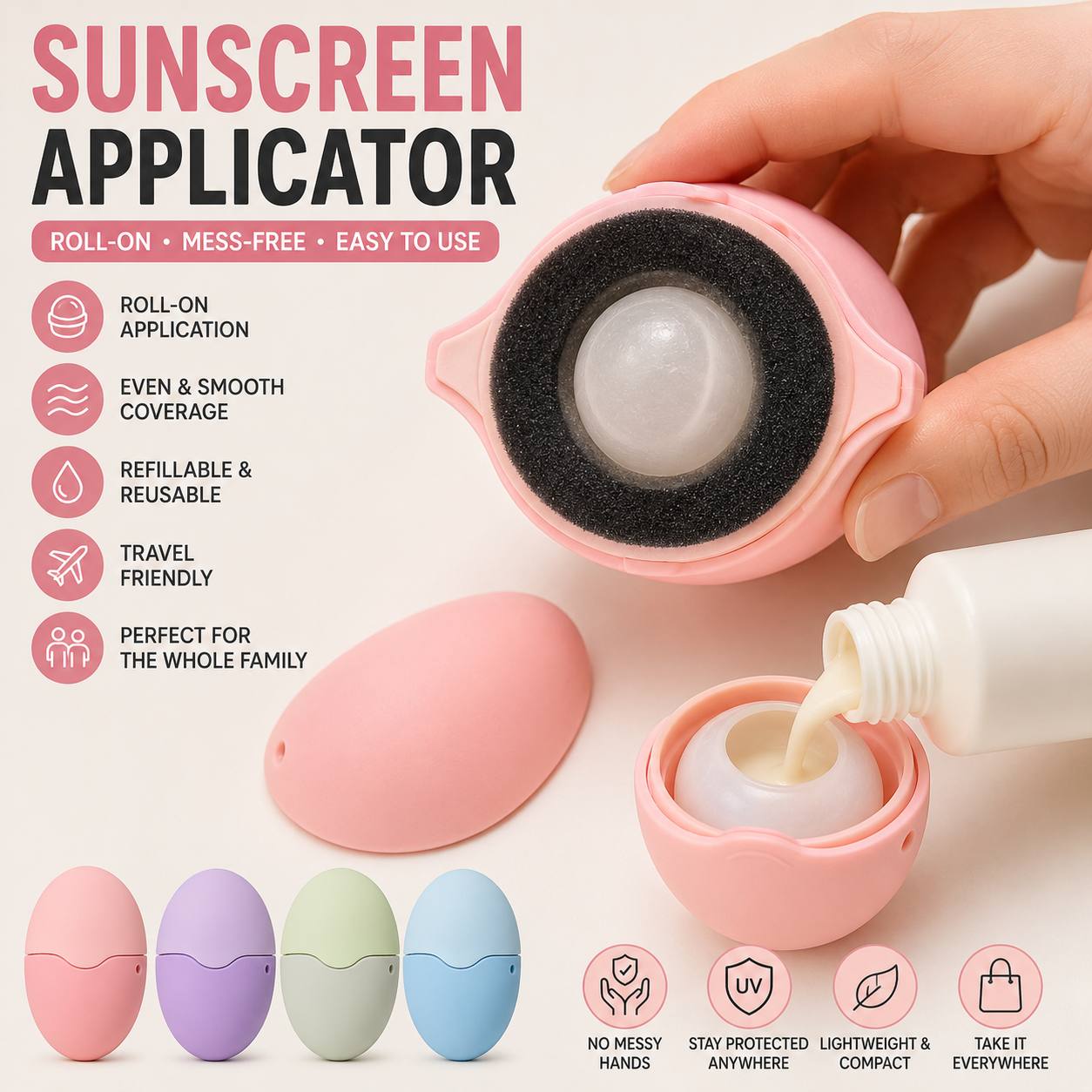 Mess-Free sunscreen aplicator
